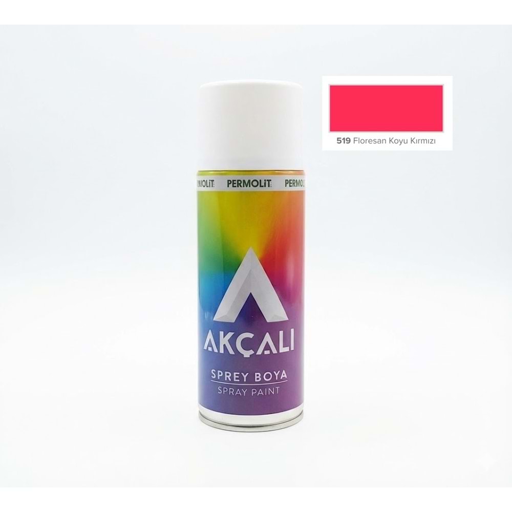 AKÇALI 519 FLORESAN KIRMIZI SPREY BOYA 400ML.