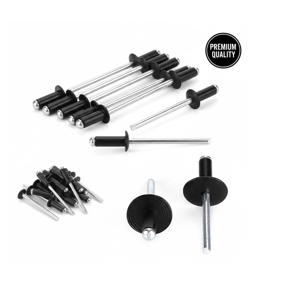POP PERÇİN 4,8*20 AL/ST ASLF-9005 C16 EXTRA GENİŞ SİYAH