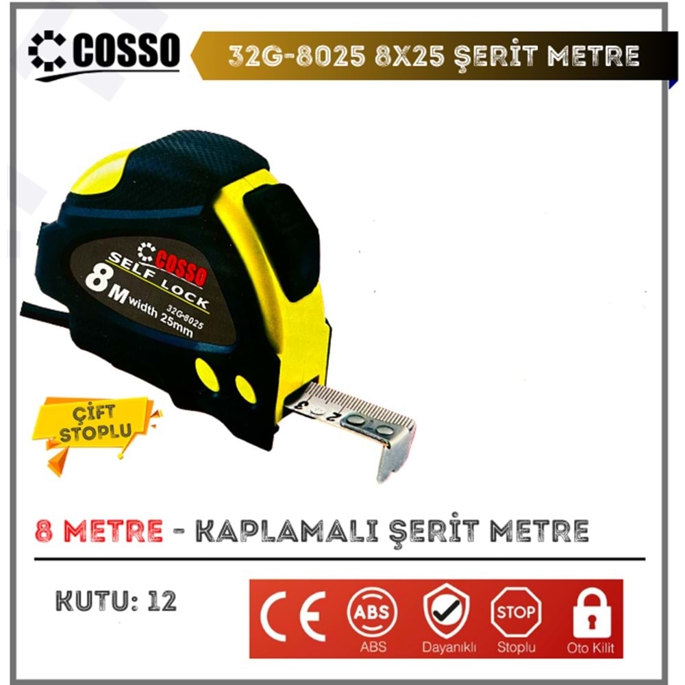 ŞERİT METRE 8MT.X25MM. COSSO