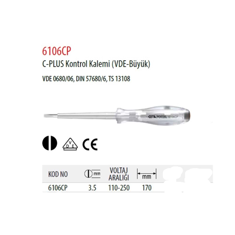 KONTROL KALEMİ VDE 3.5*170MM 6106CP CF