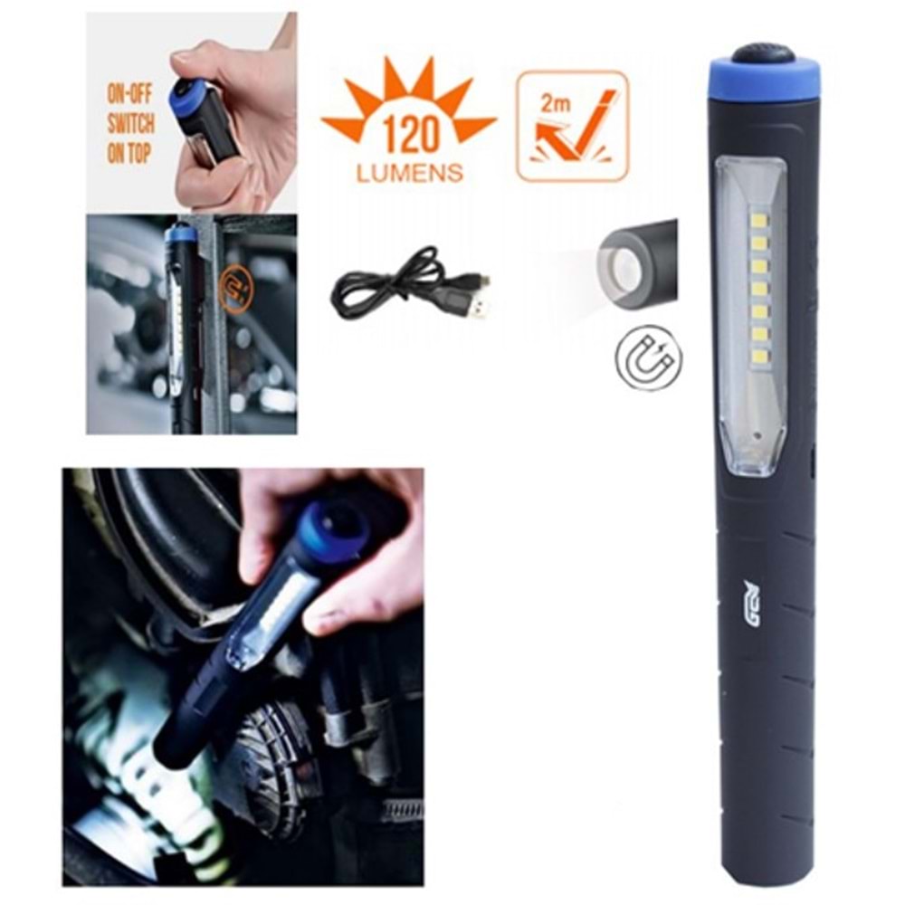 GEM ŞARJLI MIKNATISLI LED LAMBA 120 LÜMEN PL012