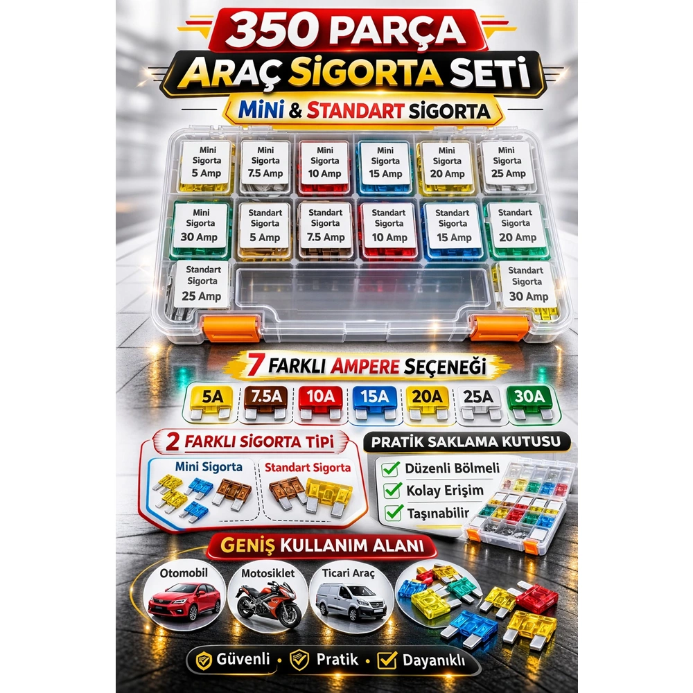 350 PARÇA ÇANTALI BIÇAK SİGORTA SETİ