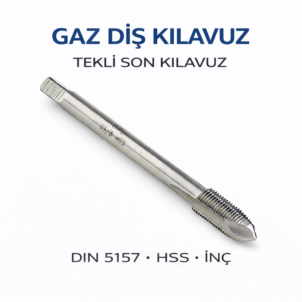 GAZ DİŞ TEKLİ SON KILAVUZ DIN5157 HSS 3/8