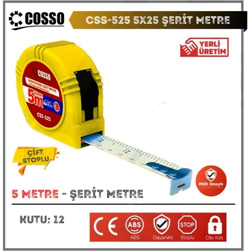 ŞERİT METRE 5MT.X25MM. COSSO