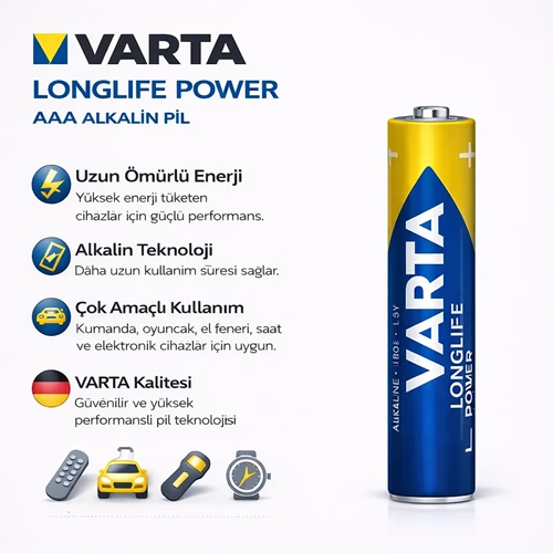 VARTA LONGLİFE POWER AAA ALKALİN ENDÜSTRİYEL