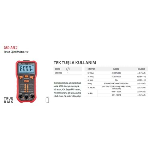 DİGİTAL MUTİMETRE G80-AAC2 CF