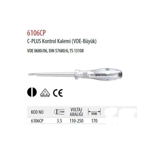 KONTROL KALEMİ VDE 3.5*170MM 6106CP CF