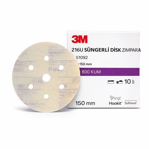 3M 216U SÜNGERLİ DİSK ZIMPARA 51092 150MM 800KUM