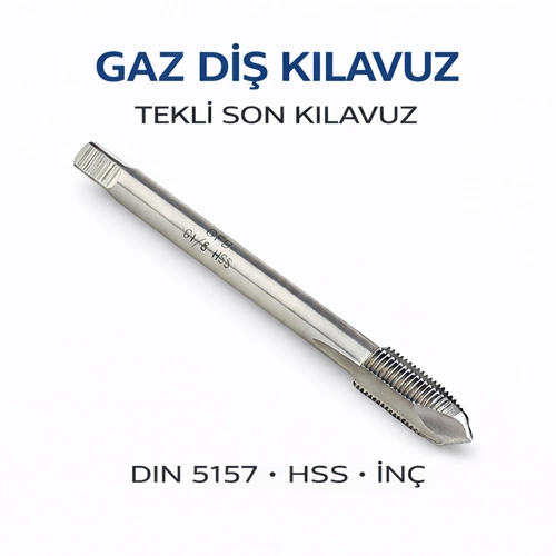 GAZ DİŞ TEKLİ SON KILAVUZ DIN5157 HSS 3/8