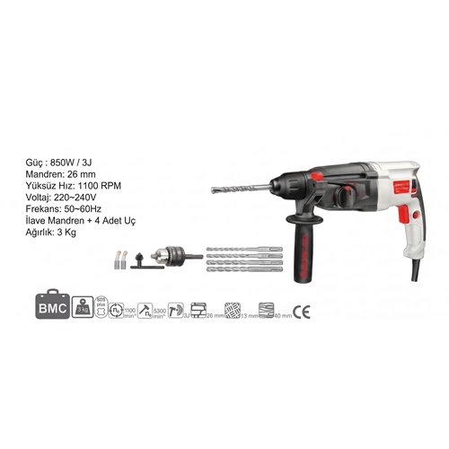 SPECCO 850WATT ELEKTRİKLİ KIRICI DELİCİ+APARATLARI SP-7010