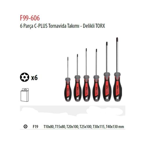 C-PLUS DELİKLİ TORX TORNAVİDA SETİ F99-606 CF
