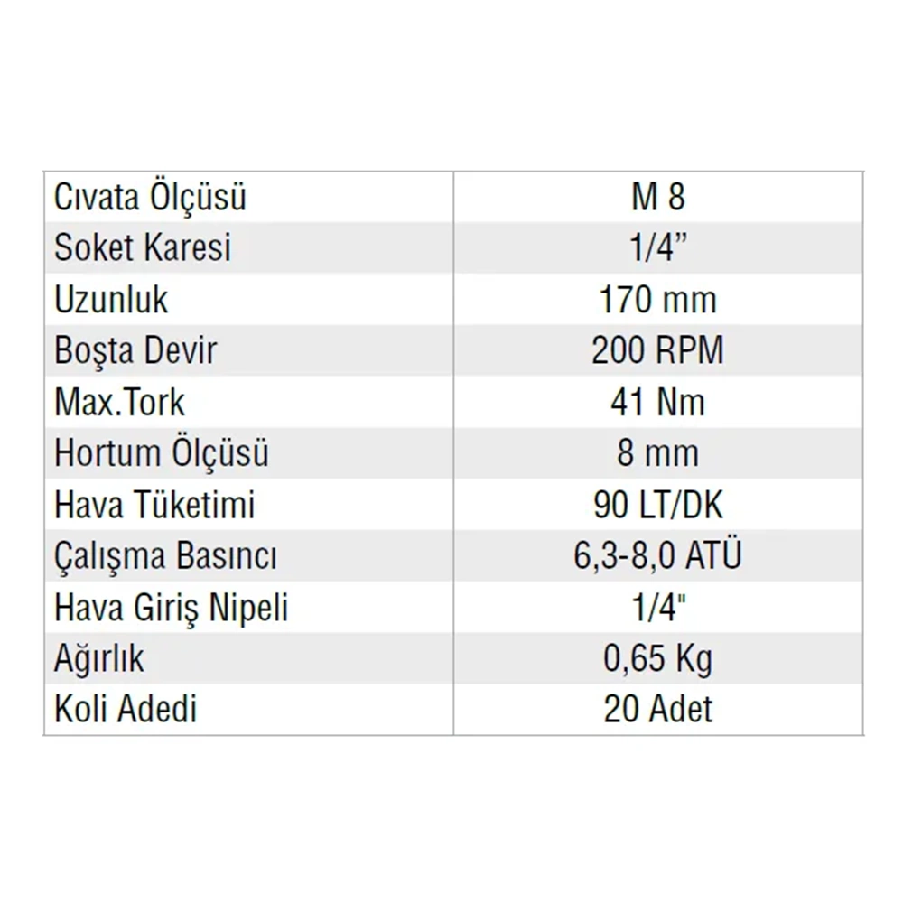 1/4'' HAVALI CIRCIR KOL OS-8250 GAV