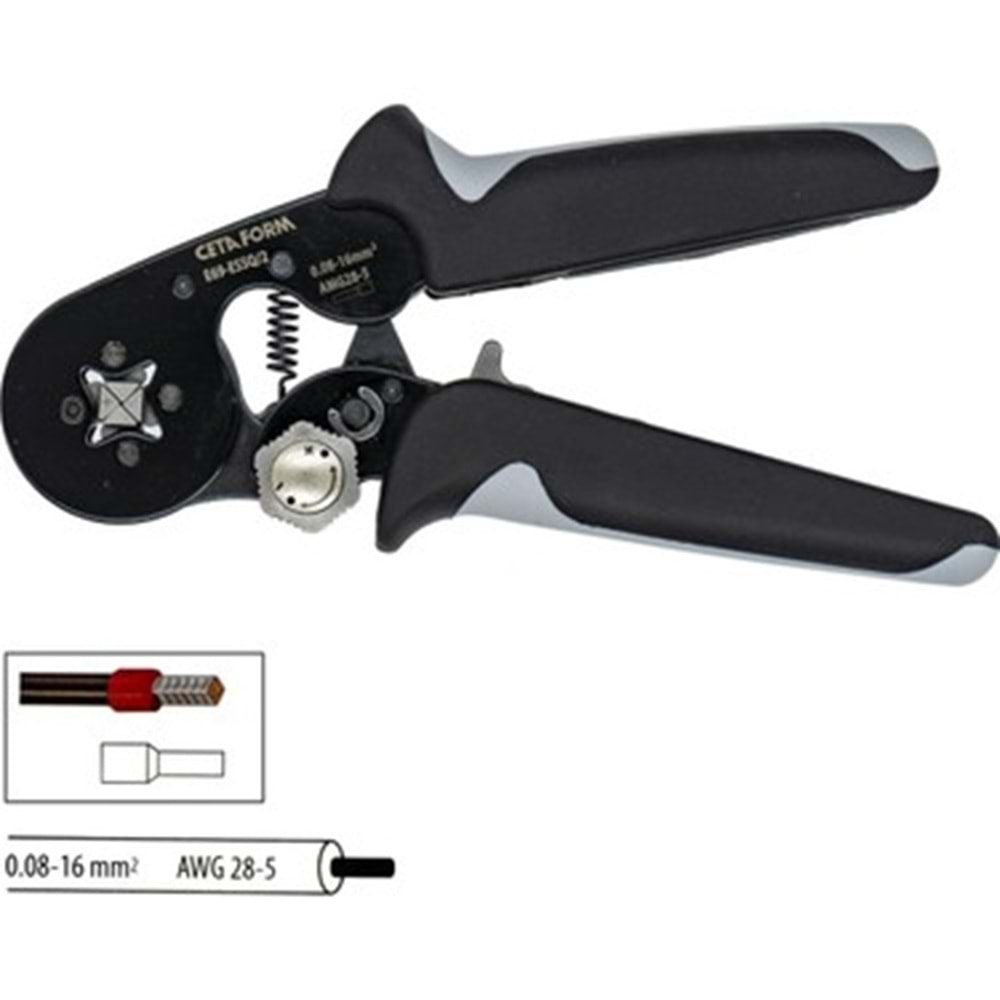 KABLO YÜKS.SIKMA PENSE/KARE BASINÇ AYAR (0.08-16MM) E69-ESSQ/2 CF