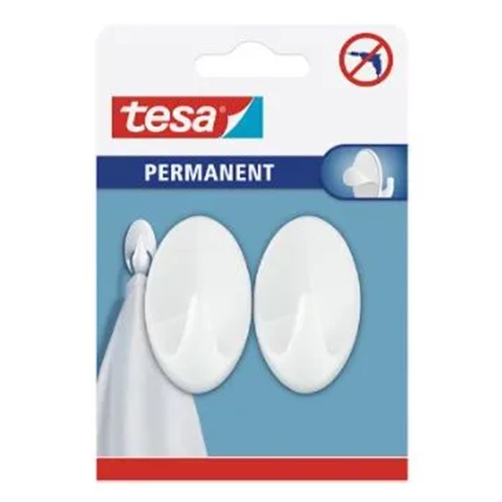TESA BEYAZ PERMANENT YAPIŞKANLI KANCALAR L 2 Lİ 66603-00000-00