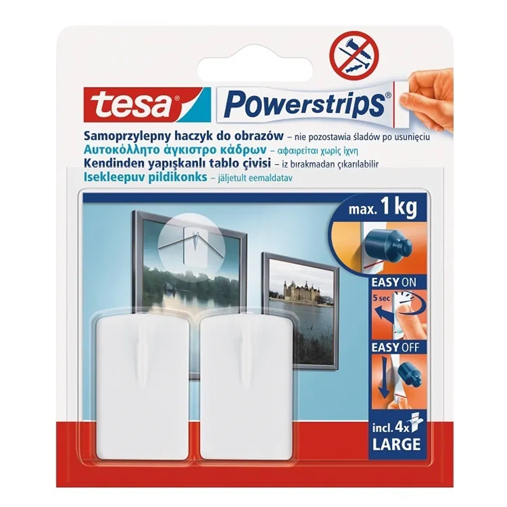 TESA İZ BIRAKMADAN SÖKÜLEBİLİR RESİM ASKISI 2 Lİ 58031-00128-20