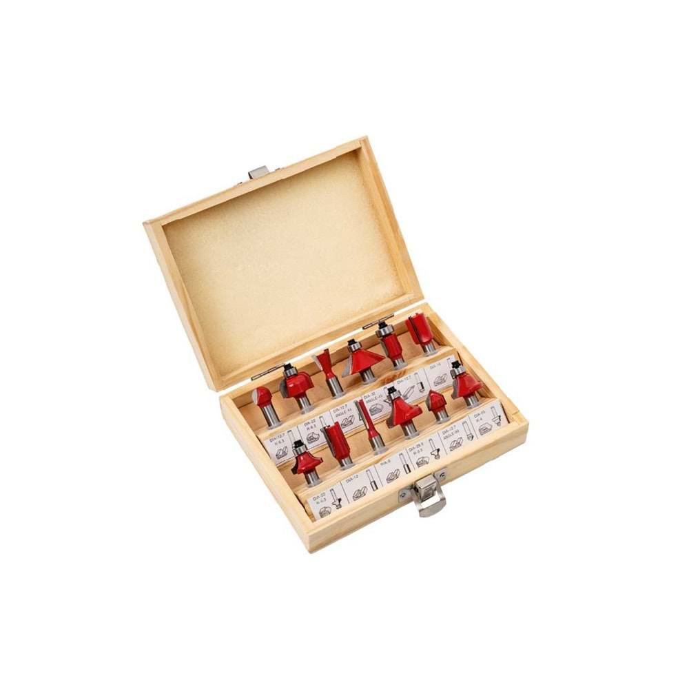 AHŞAP FREZE UÇ SETİ 6MM - 12 PARÇA 2317