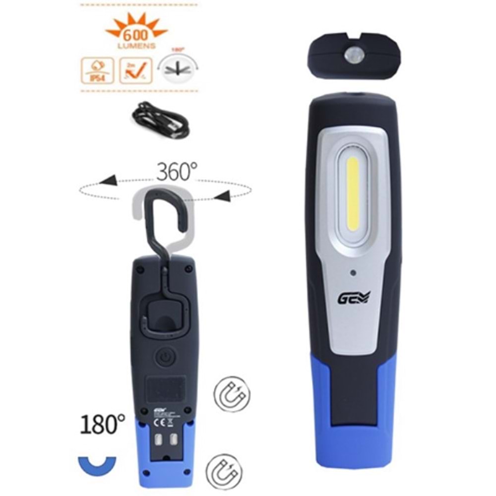 GEM ŞARJLI MIKNATISLI LED LAMBA 600 LÜMEN WL5016