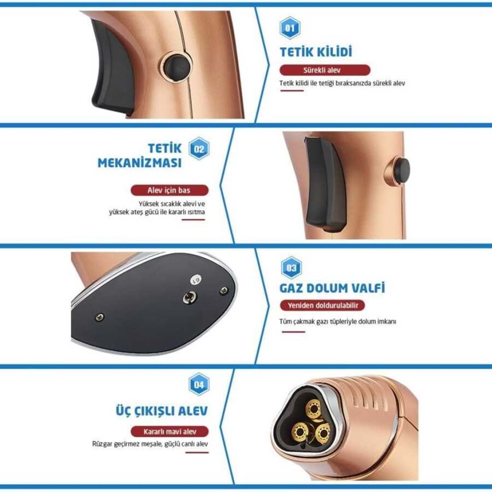 ROX 3 ÇIKIŞLI PÜRMÜZ TORCH 830