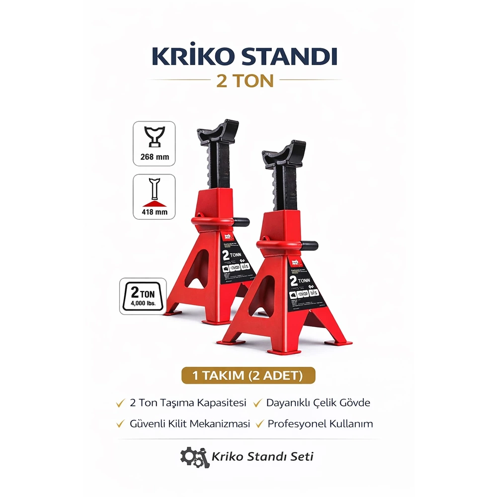 BİGRED ARAÇ ALTI SEHPASI 2 TON 2 Lİ TAKIM ( EMNİYET PİMLİ )