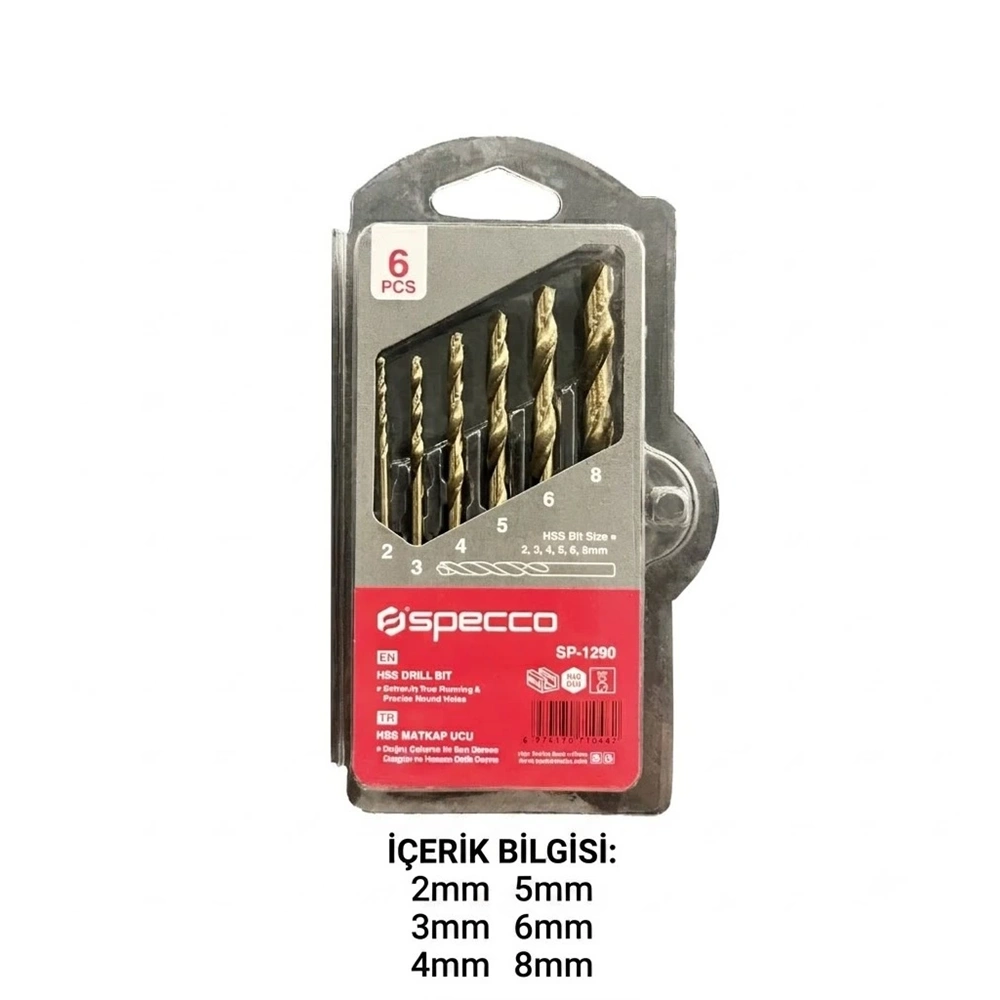 SPECCO HSS MATKAP UCU SETİ 6PRÇ. SP-1290
