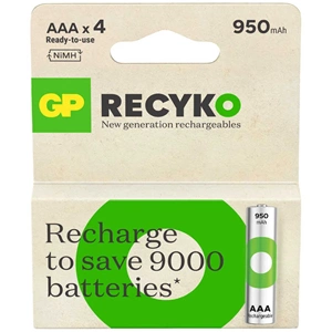 GP ŞARJ EDİLEBİLİR İNCE KALEM PİL 950mAH AAA 4LÜ